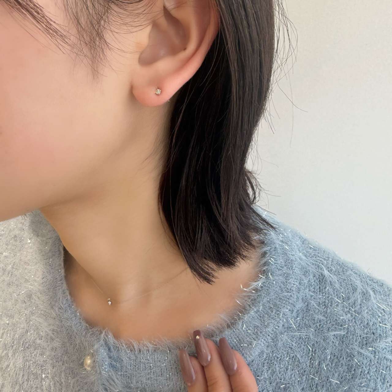 K10ホワイトゴールド ネックレス＆ピアス セット | 152616083201
