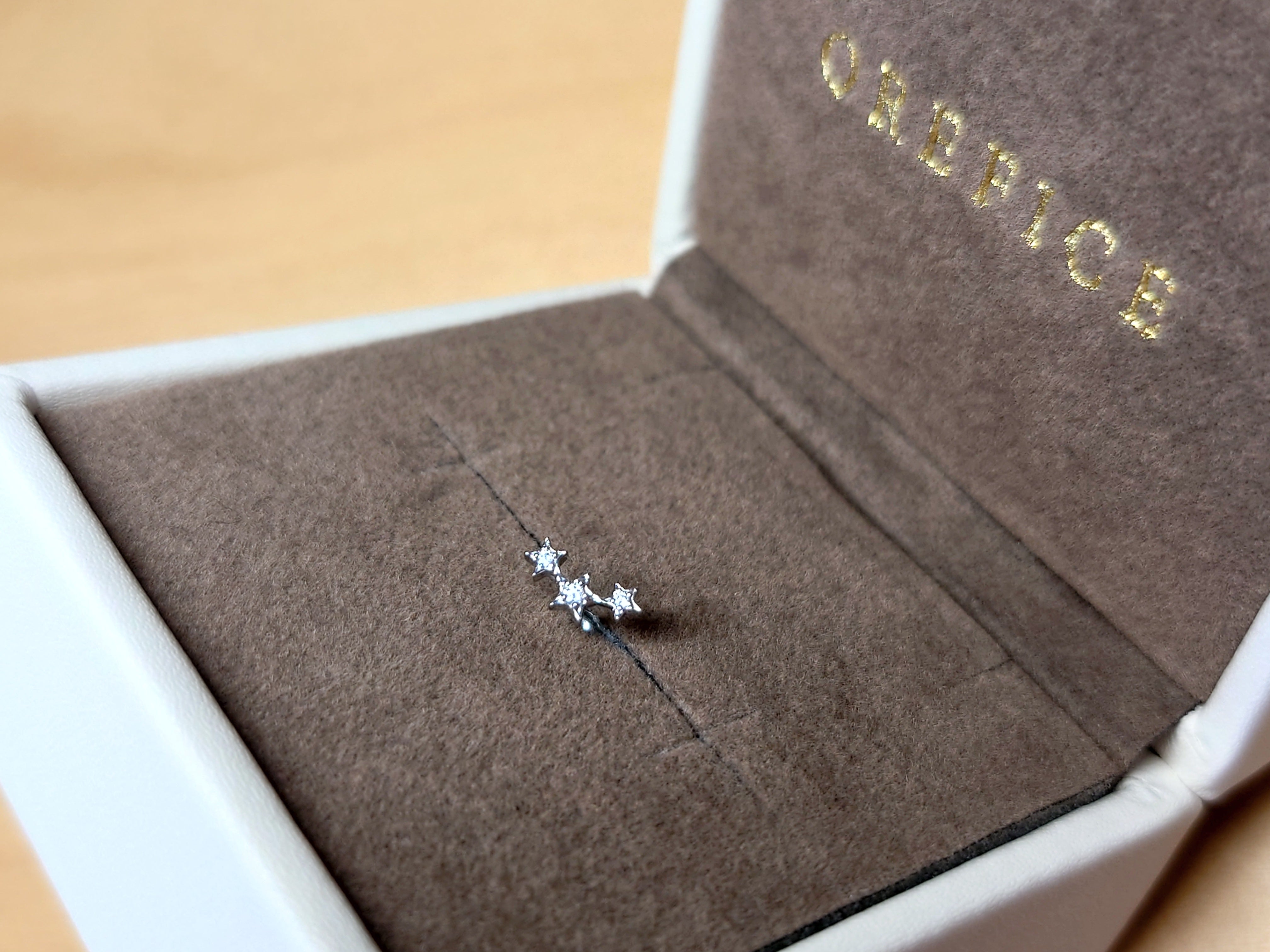 orefice ティンクル　ピアス18k✖️ダイヤモンド0.01ct スター3連 K18/Pt「ティンクル」ピアス(片耳用)｜【オレフィーチェ】Orefice