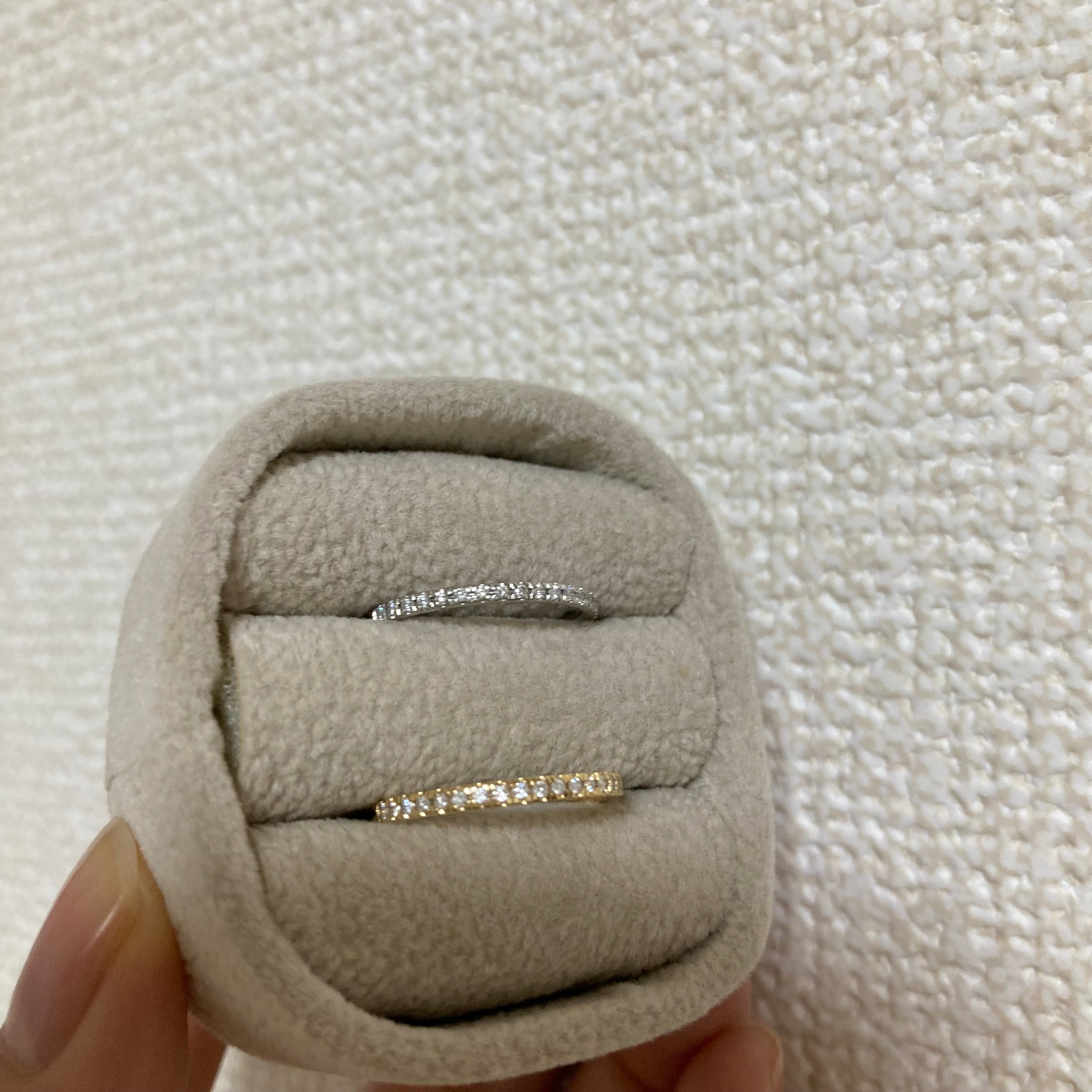 K18/Pt「ハーフエタニティ」リング ーイエローゴールド 