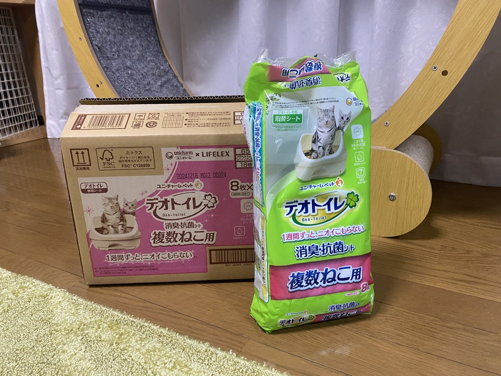 ユニ・チャーム デオトイレ 複数ねこ用消臭・抗菌シート8枚(8枚