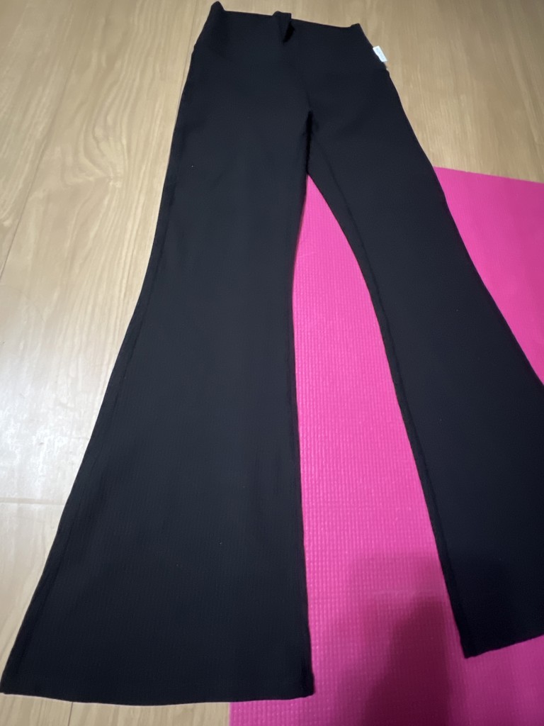 SUKALA】ベーシックリブフレアパンツ(XS・S・M・L・LLサイズ ブラック