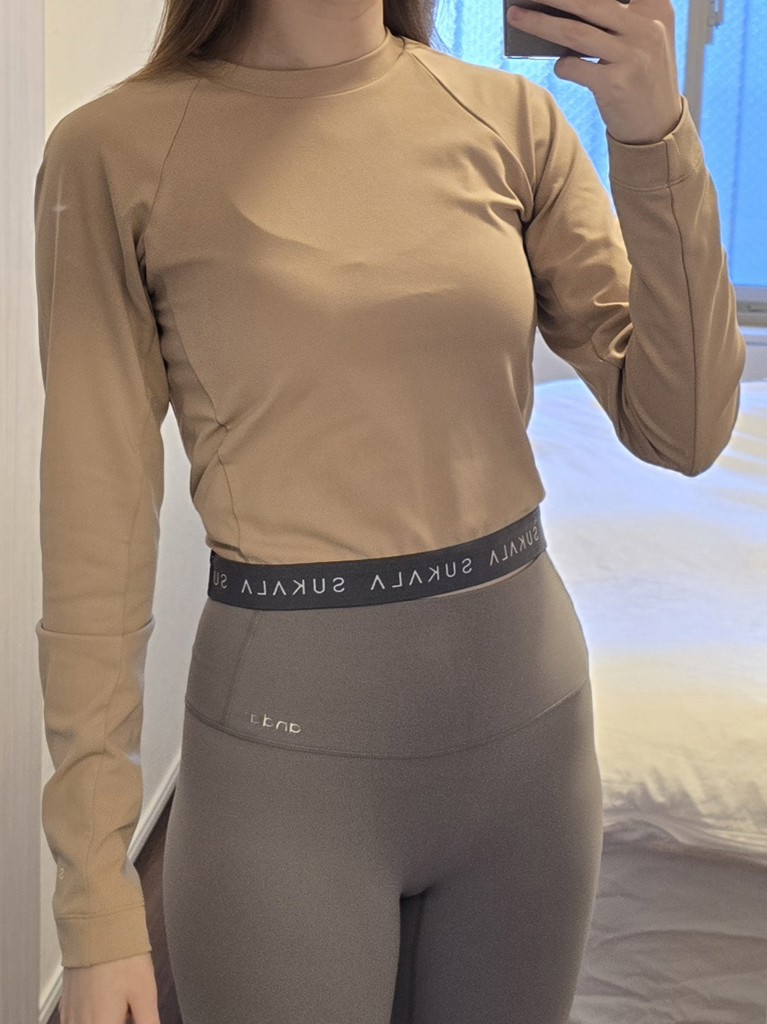 SUKALA】ロゴジャガードロングスリーブトップス(Sサイズ ベージュ