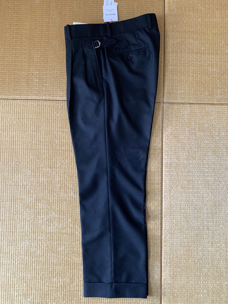 【値下げ・新品未使用】B.T.S.J. ストレートパンツ S 黒/青（おまけ付） img_001.jpeg