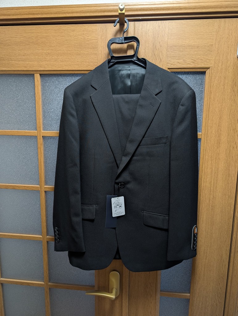 【新品未使用】タカQストレッチスーツダークネイビーチェックAB6 ストレッチウォッシャブル レギュラーフィット 2ボタン2ピーススーツ