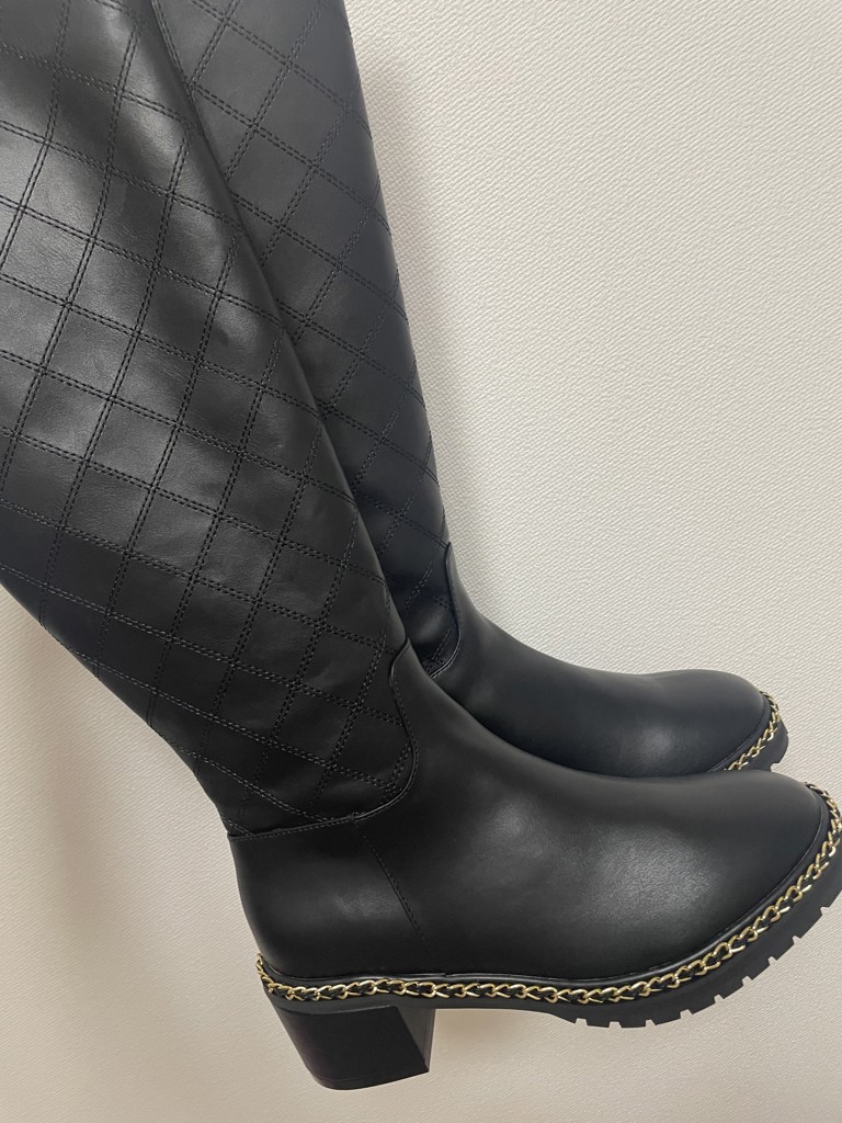 SALE】晴雨兼用 キルティング×チェーンロングブーツ｜RANDA公式