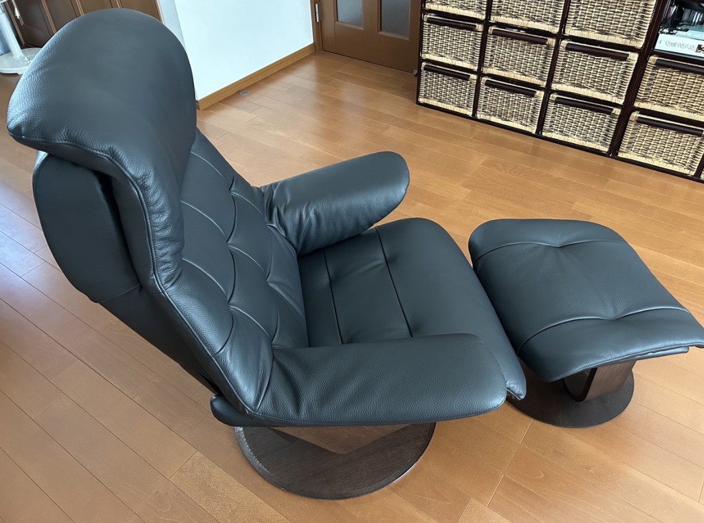 リクライニングチェア(M) RU7250 グレージュ ウォールナットナチュラル