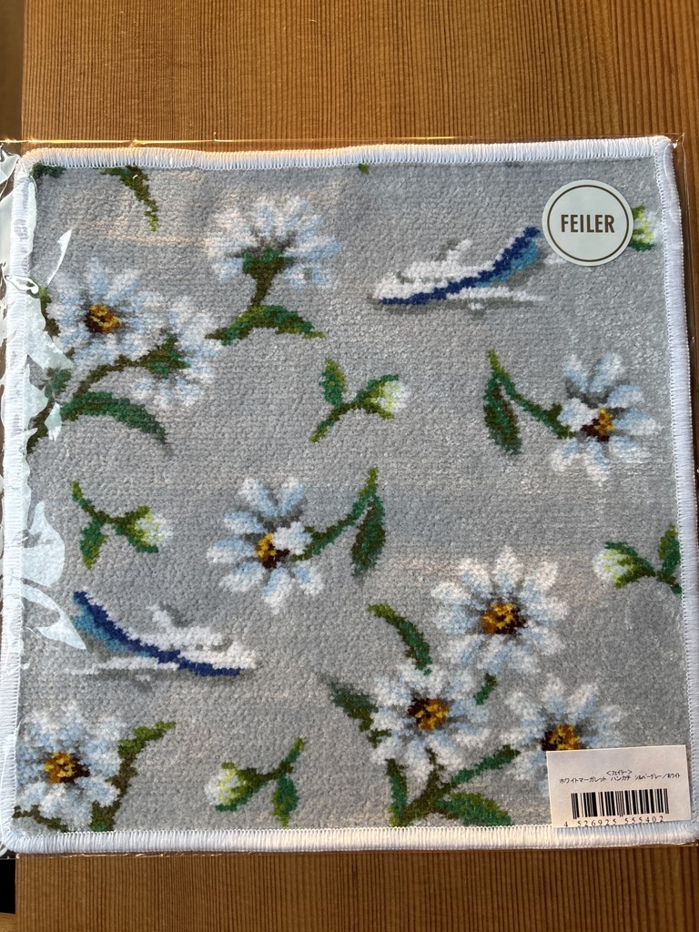 ANAオリジナル＞FEILER for ANA マーガレット ハンカチ ホワイト