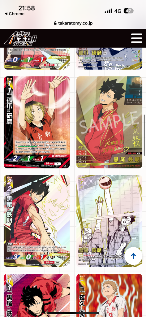 HV-P01 ハイキュー!! バボカ!! BREAK ブースターパック ゴミ捨て場の