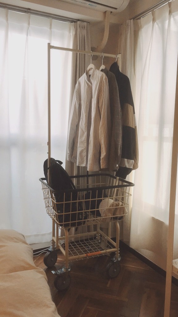 DULTON ONLINE SHOP | LAUNDRY CART WITH POLE RACK IVORY(IVORY): ファニチャー