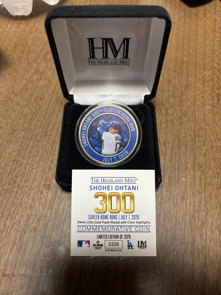 ドジャース 大谷翔平 MLB通算300本塁打達成記念 ゴールドコイン