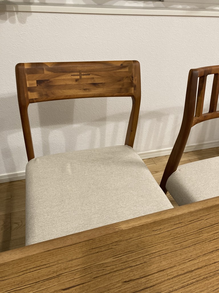 2脚セット】ダイニングチェア EDDA 肘なし 座面ファブリック 布張り