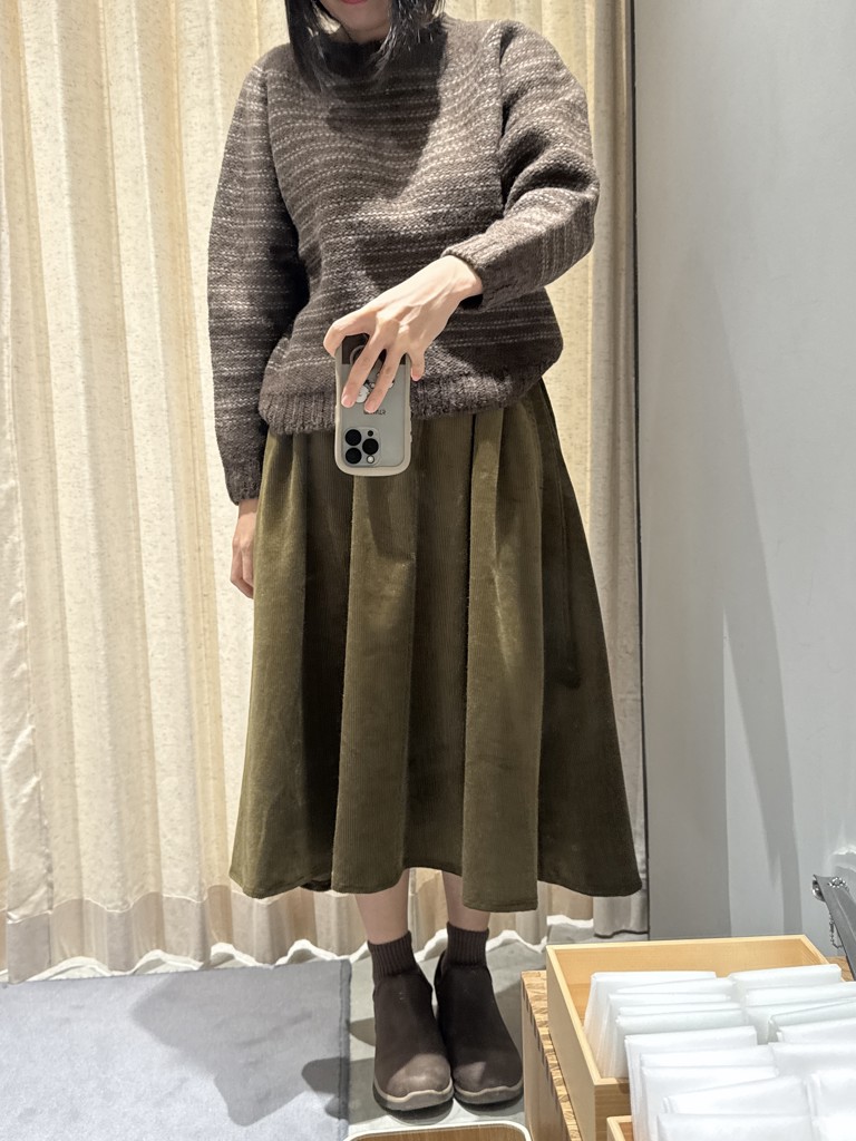 完売品　レア　中川政七商店　綿麻のコール天　フレアスカート　カーキ 楽天市場】中川政七商店 綿麻のコール天フレアスカート - 【中古