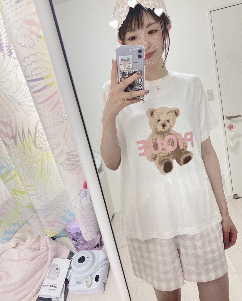 ラッピング済み】PIQUEベア柄ワンポイントTシャツ＆ギンガムチェック