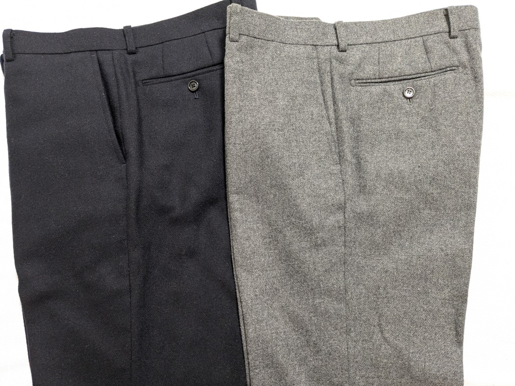 M.グレー 【ウール混】パンツ ノータック 暖かい 紡毛系 M.グレー 【ウール混】パンツ ノータック 暖かい 紡毛系