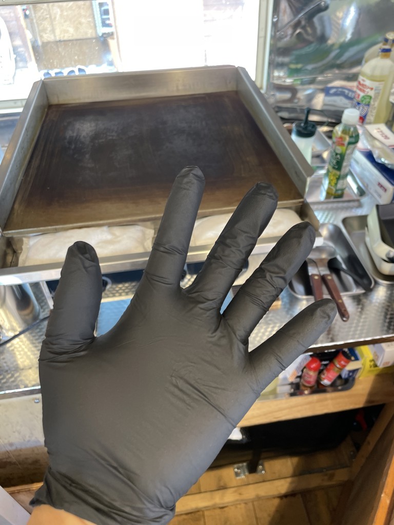 アズキッチン ニトリル手袋 ブラック Lサイズ 1箱(100枚入) NBR35L-BK