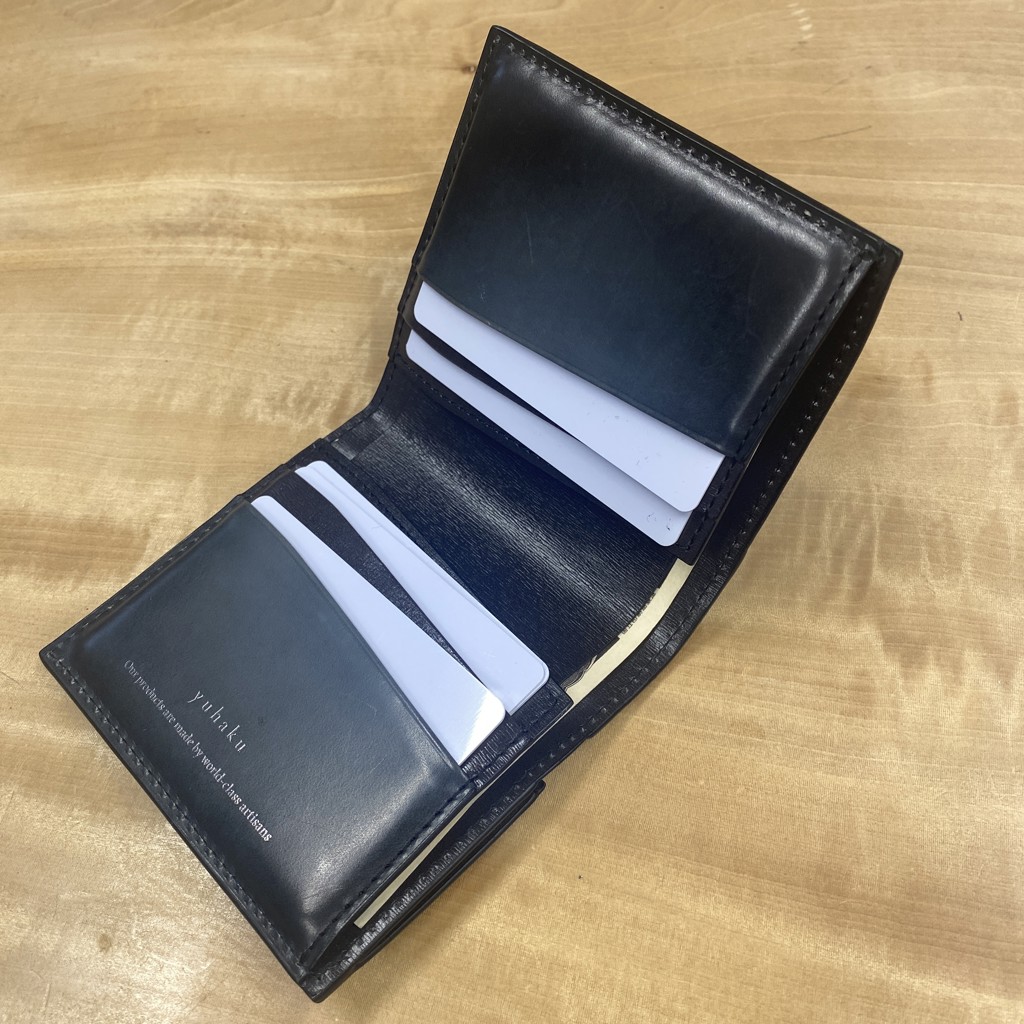 YCA122 クロコダイルコンビ 薄型二つ折り財布 | 美しい色彩の革
