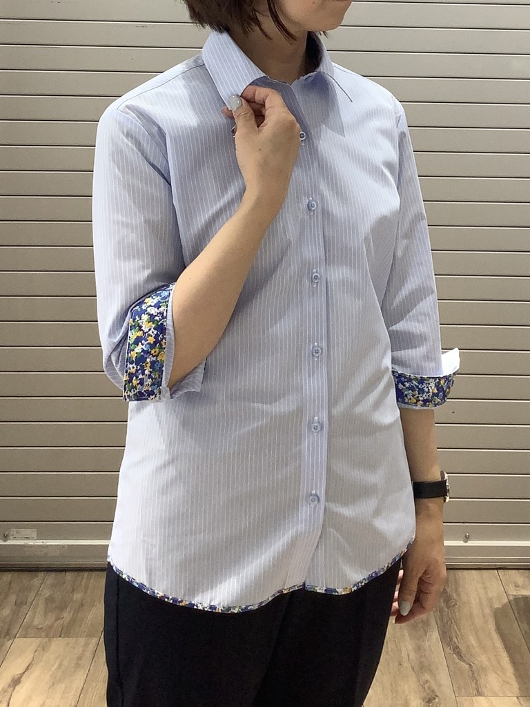 ブラウス シャツ 「形態安定」バンドカラー7分袖シャツ レディース SUIT SELECT ブラウス シャツ 「形態安定」バンドカラー7分袖