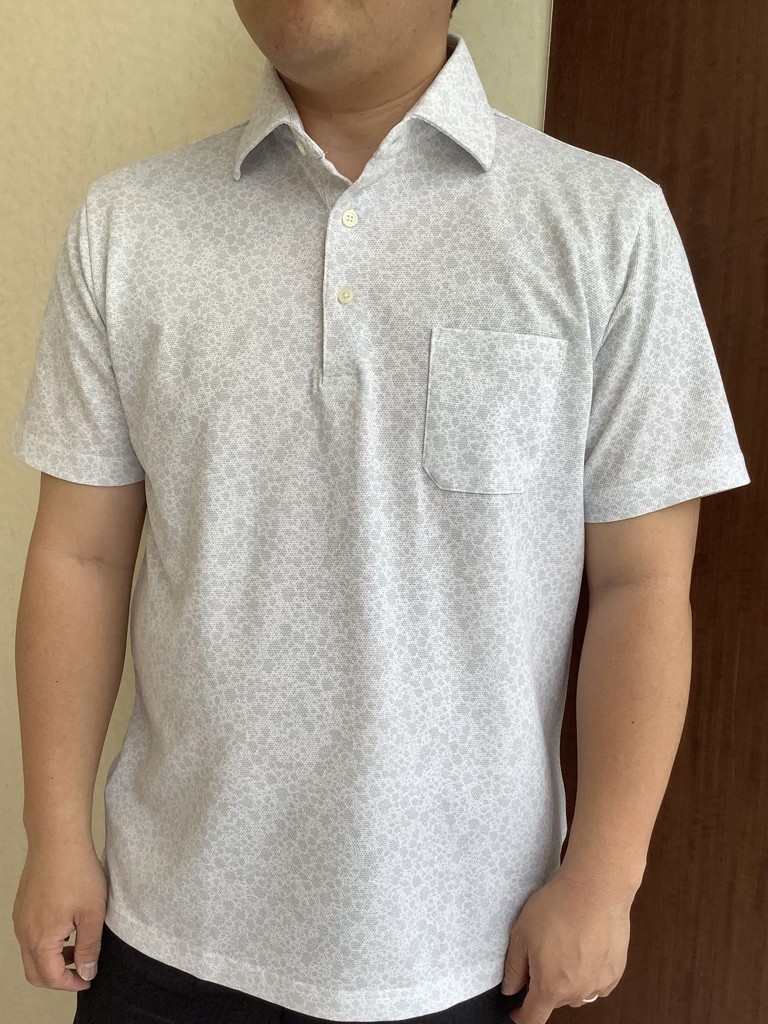 kolor 22ss ポロシャツ　半袖 MinoriTY】さらさら梨地素材バイカラー切り替えビッグポロシャツ