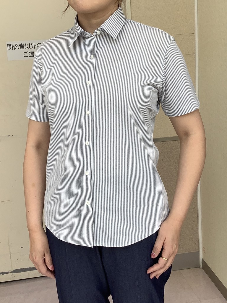 レギュラー 半袖 形態安定 ニットシャツ ストレッチ レディース