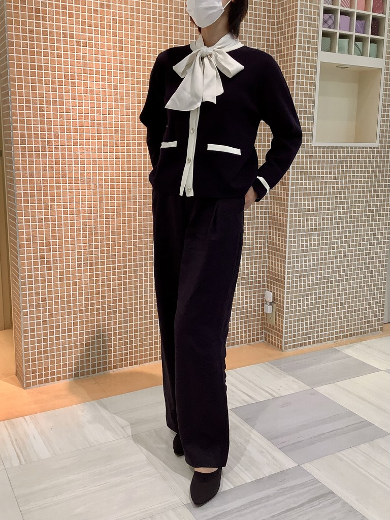 極希少✨️J.PRESS ニットジャケット 編み込みリネン昆 ネイビー ＸＬ相当 アウター 配色 ニットジャケット レディース(M ネイビー