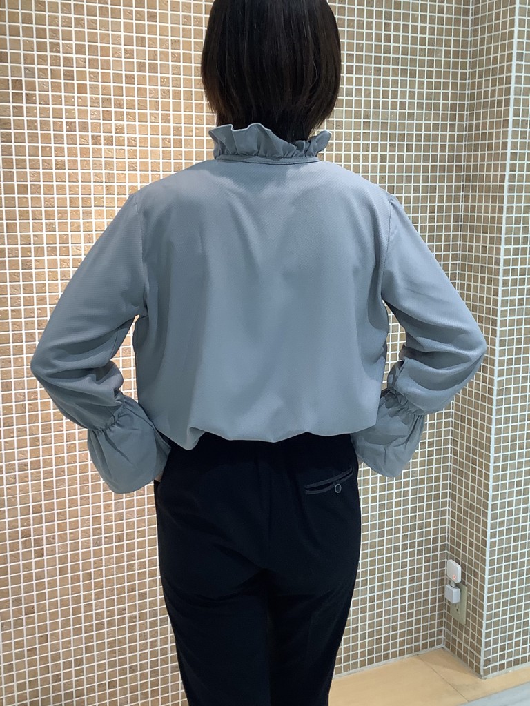 吸水速乾】【COFREX】 フリルリボン ブラウス 長袖 レディースデザイン