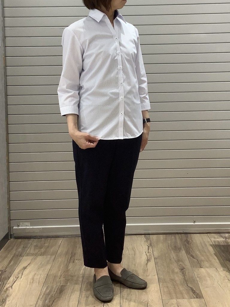 【すっきり！】 透け防止】 スキッパー 七分袖 形態安定 レディースシャツ(XS イエロー