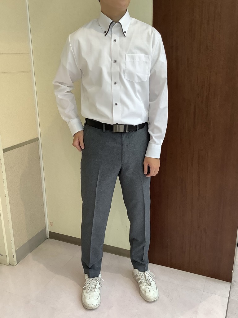 超形態安定】 ボタンダウン 長袖 形態安定 ワイシャツ(S37-80 ホワイト
