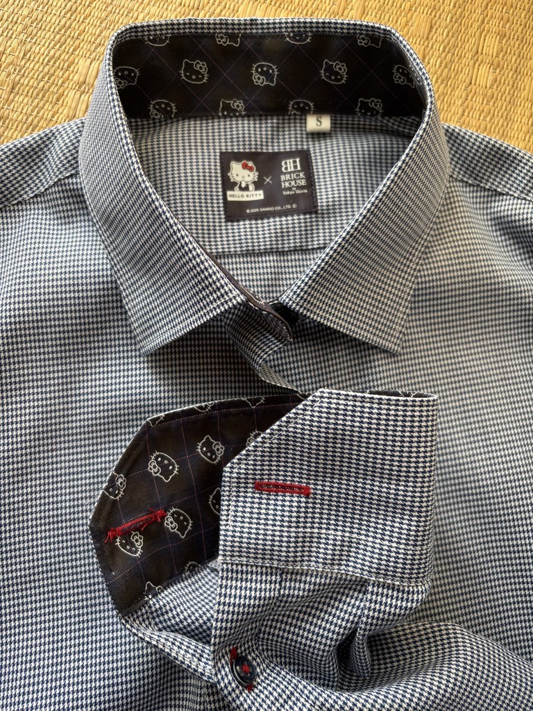 HELLO KITTY×TOKYO SHIRTS】 ワイド 長袖 形態安定 レディースシャツ(S