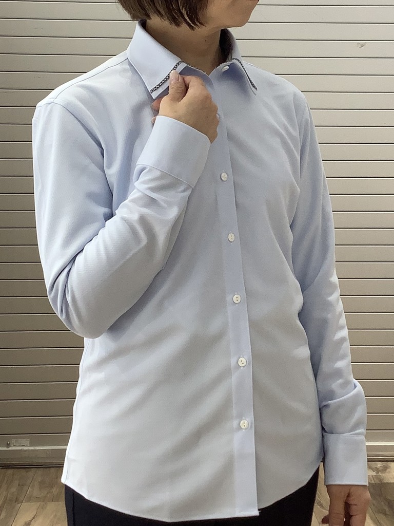 OWNER 半袖ストレッチシャツ LL ホワイト/ピンク ポロシャツ 脇ポケット付き UZT468N [男女兼用］[返品不可] E