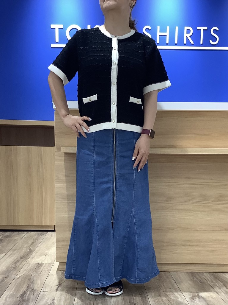 ブラック 半袖カーディガン サイズ40 ブラック 半袖カーディガン サイズ40