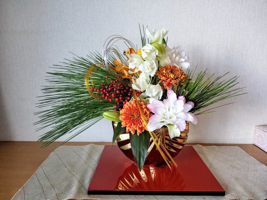 生花】菊(ディスバッドマム)オレンジ 品種おまかせ【60cm/マレーシア