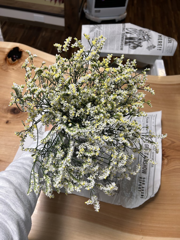 生花】スターチス(ハイブリッド)白 品種おまかせ【50cm/熊本県