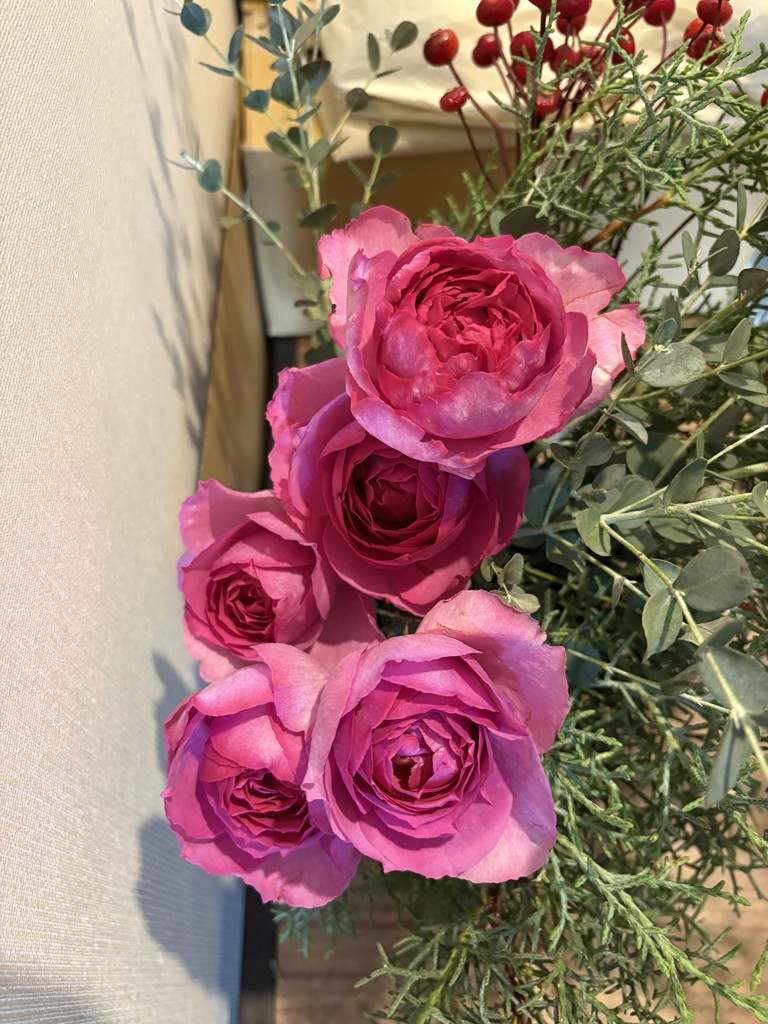 お買得　薔薇のカッティングのパーテーション2連 ライトアイボリー薔薇柄生地ピンク 生地 バラ柄(ローズピンク) 薔薇柄 ばら柄 ローズ柄 エイティスケア