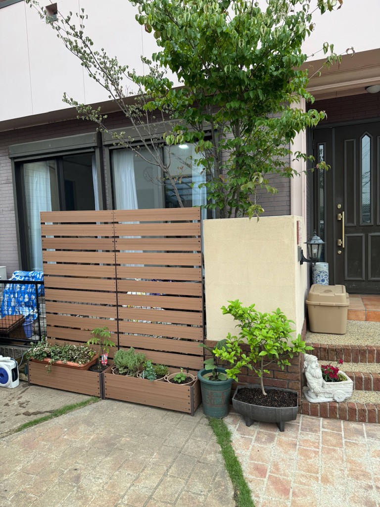 人工木 プランター付き (幅90 高さ180cm)YPF-1890(NA) 新品 ガーデン