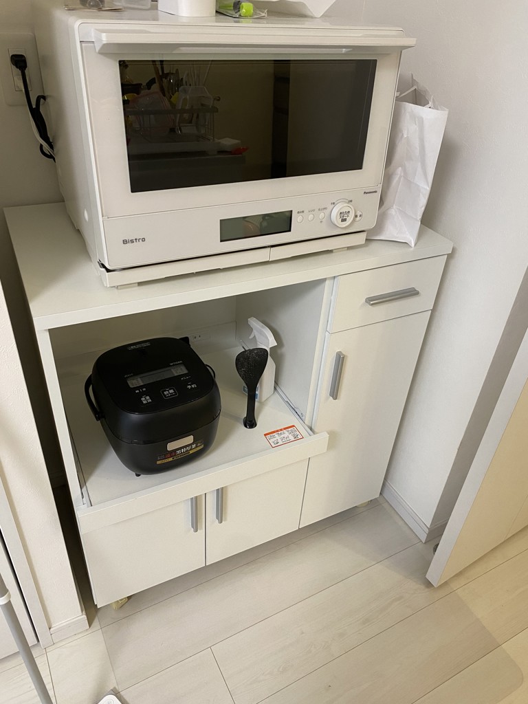 レンジ台 大型対応 幅80 完成品 SSY-C8580KC(WH)FA ホワイト | 山善