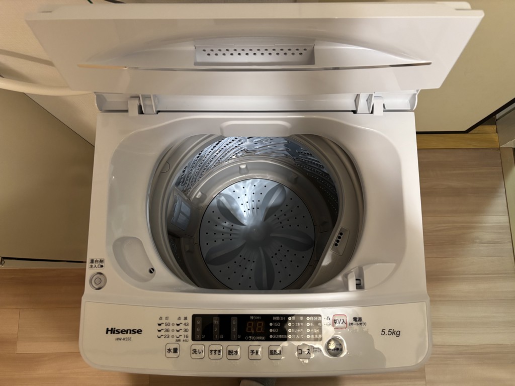 全自動洗濯機 5.5kg 最短10分洗濯 HW-K55E ホワイト ハイセンス 全自動洗濯機 5.5kg 最短10分洗濯 HW-K55E ホワイト ハイセンス