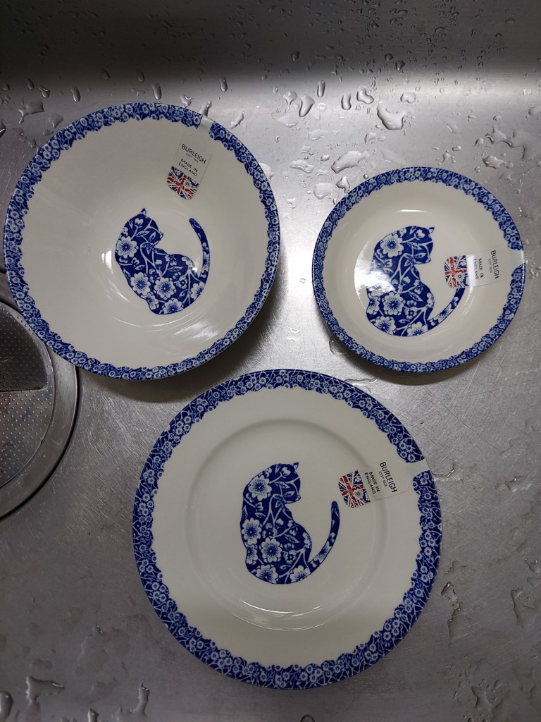 シリアルボウル/ブルーキャリコキャット/Burleigh