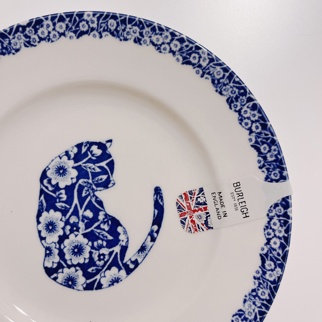 プレート17.5cm/ブルーキャリコキャット/Burleigh | アフタヌーン