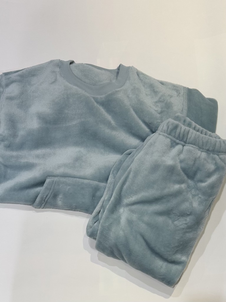 fukuskeFUN ： トップスのみ】 ルームウェア 無地 長袖 お腹ポケット