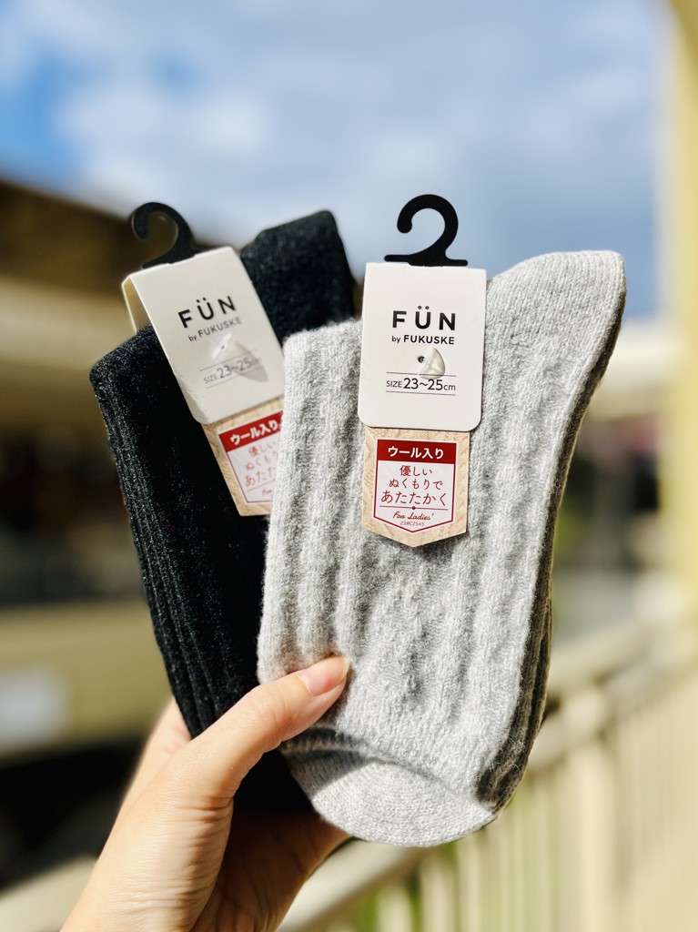 ふく fukuske FUN(フクスケファン)】 靴下 あったか ローゲージ編み柄
