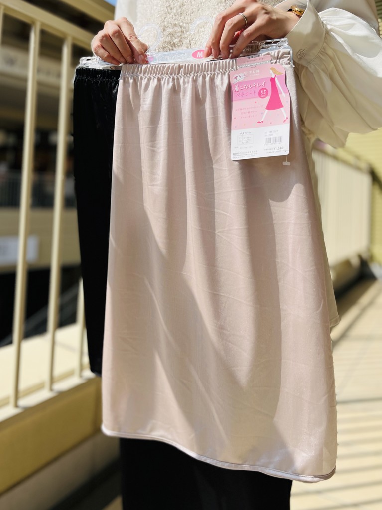 fukuske FUN(フクスケファン)】 ペチコート 無地 55cm丈 サイド