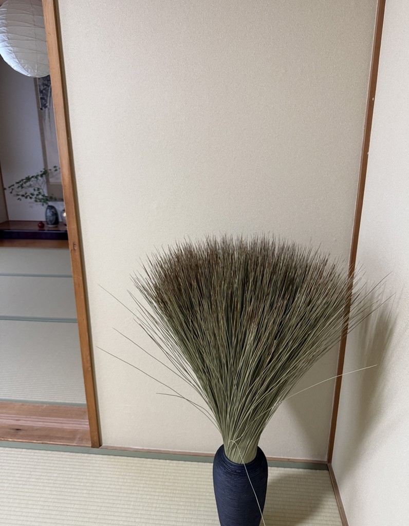 畳のもと　い草 インテリアオブジェ 約95×10 cm　2個　花瓶付き　セット 畳のもと い草 インテリアオブジェ 約95×10 cm 2個 花瓶付き セット