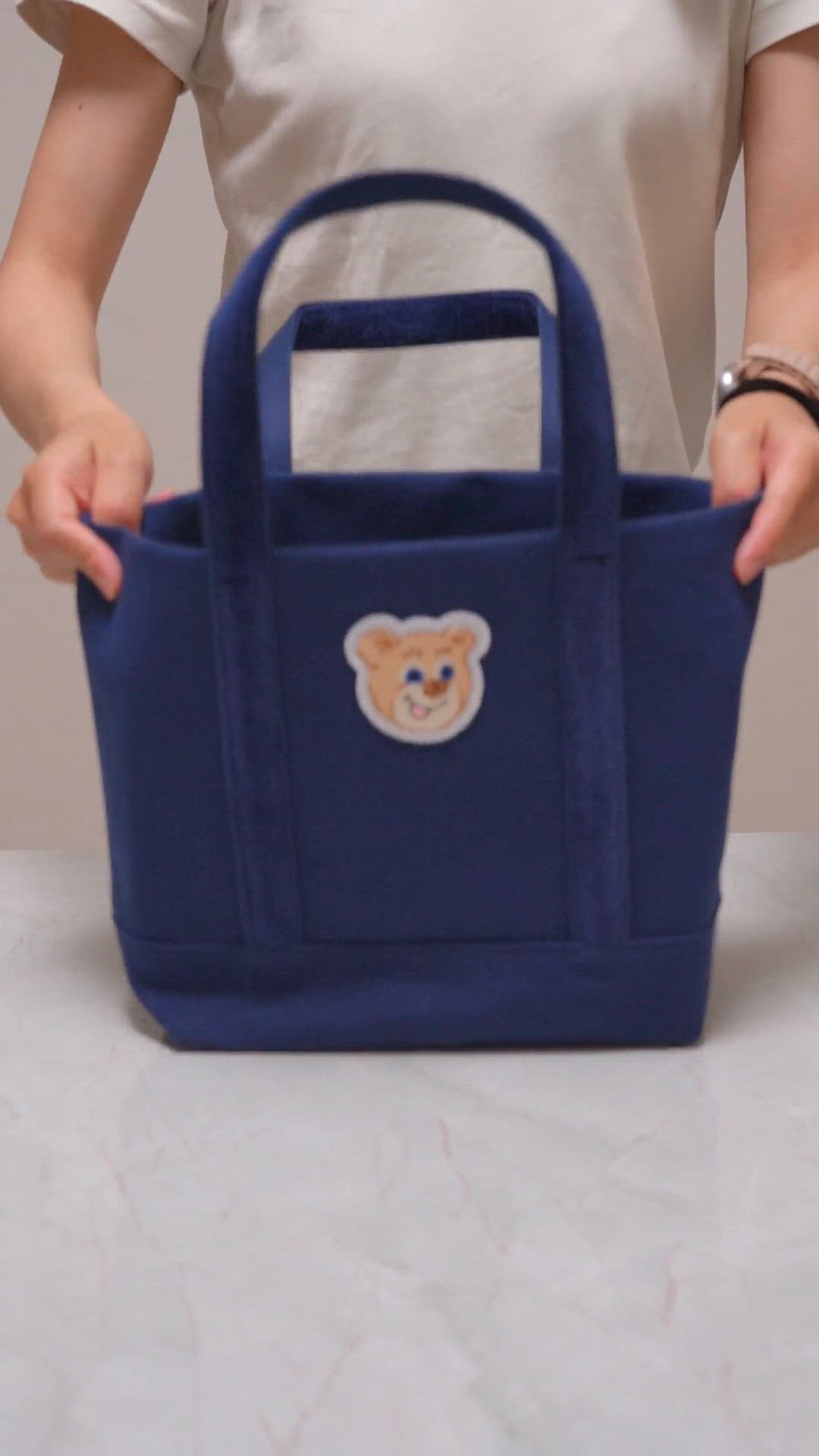 オールドテディ ワッペントートバッグ（L） L/OTE-260569(ブラック