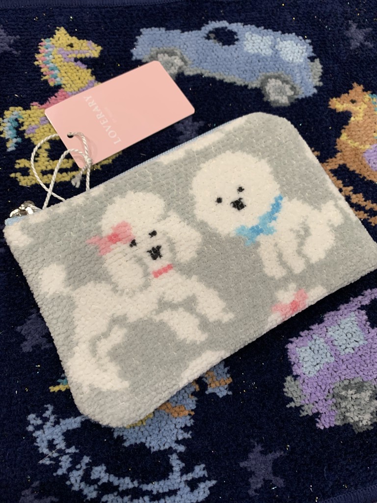 モフモフワンチャン L字ポーチ L/MWC-257362（WEB限定）(ペールブルー