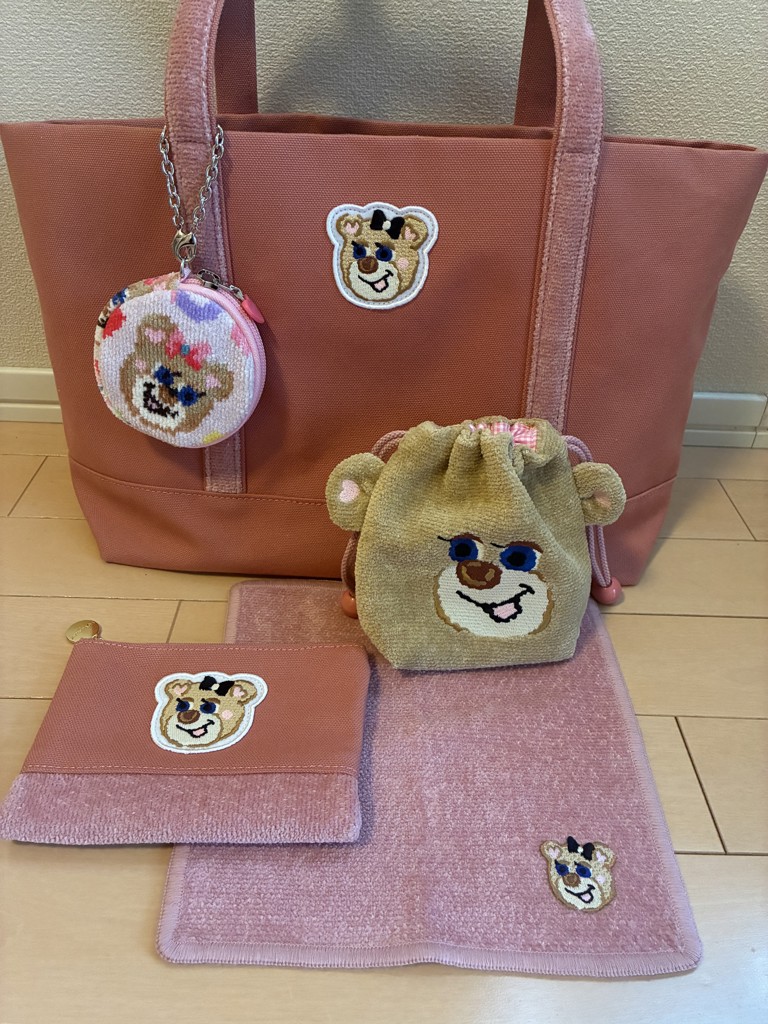 オールドテディガール 刺繍ハンカチ L/OTG-253071(ピンク): LOVERARY