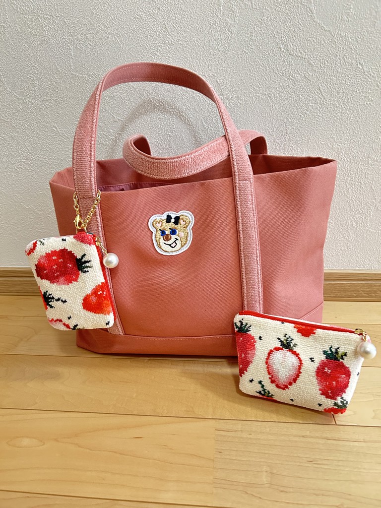 ストロベリードット キー&カードポーチ L/STD-223012(ネイビー