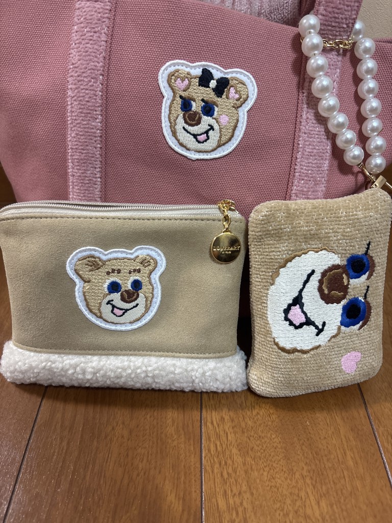 オールドテディ ワッペンボアポーチ L/OTE-257476(ベージュ): LOVERARY