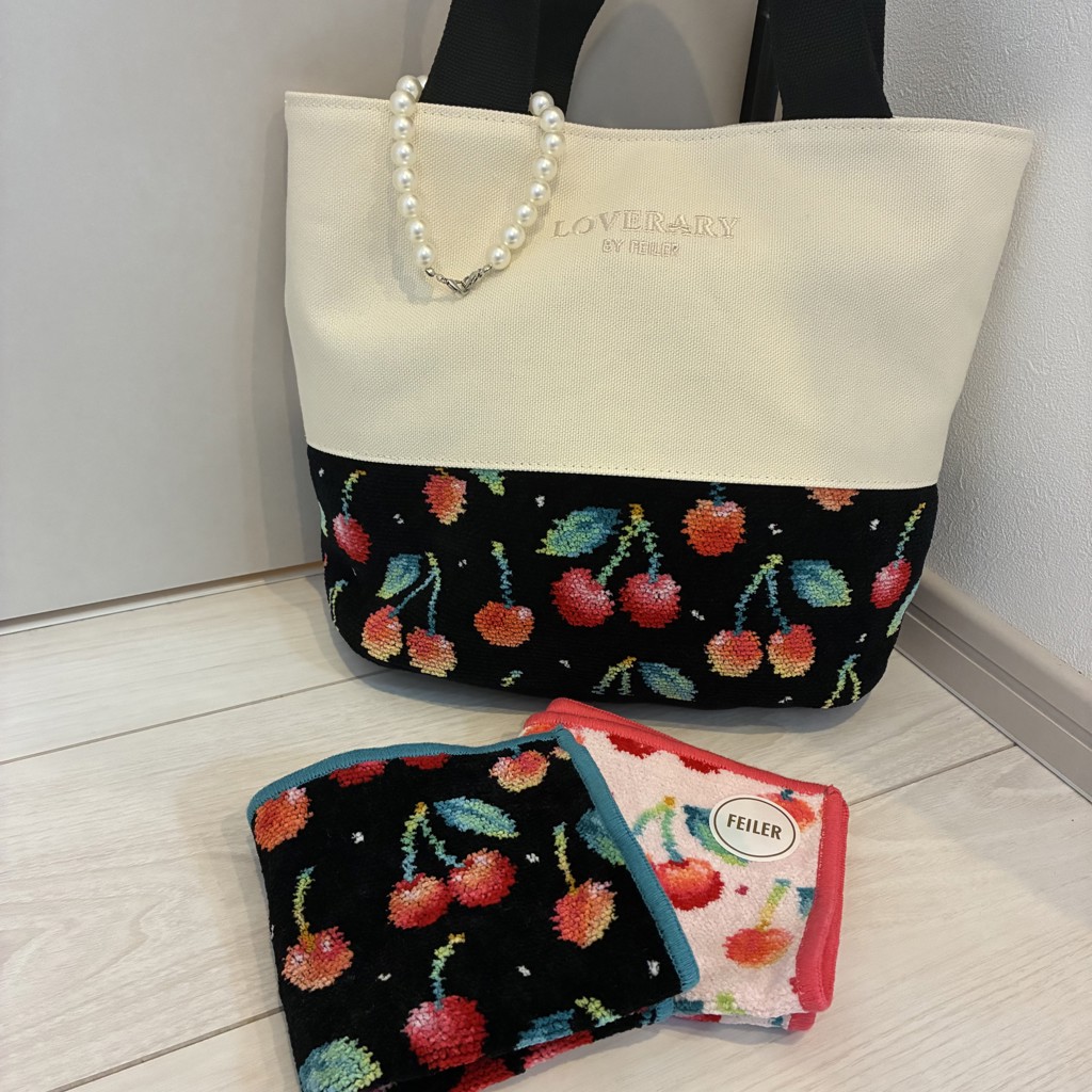 フェイラー チェリードット トートバッグ 新品未使用 ブラック チェリードット トートバッグ L/CRD-253051(ブラック): LOVERARY BY