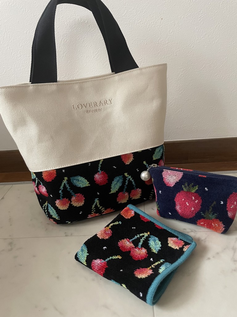 チェリードット トートバッグ L/CRD-253051(ブラック): LOVERARY BY