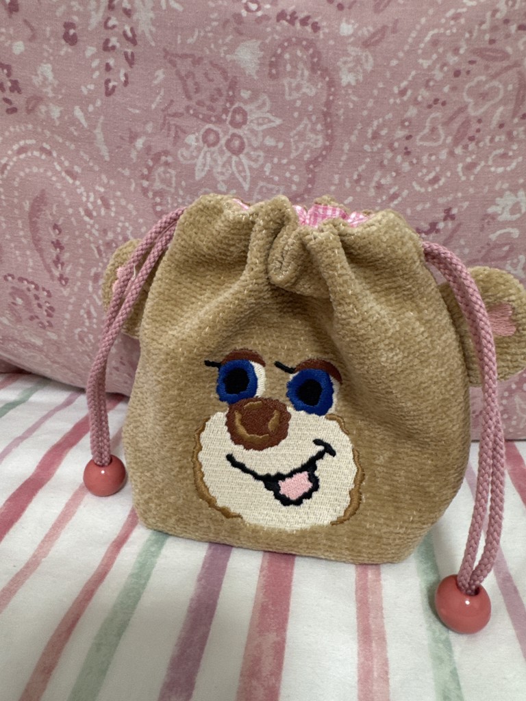 ドアップテディガール 耳付き巾着 L/DUG-243242(ベージュ): LOVERARY
